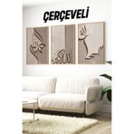 Kututr Allah Subhanallah İkra Yazılı 3’Lü İslami Hat Sanatı Tablo Seti Çerçeveli Crv1085,Çerçeveli Crv1085 42 X 62