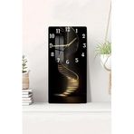 Kututr Altın Işıklı Spiral Merdiven Tasarımlı Temperli Cam Tablo Saat – 30×60 Cm Hd Uv Baskı– Cusd207,Cusd207 30 X 60