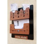 KutuTR Apartman Ortak Fatura & Posta Kutusu Ahşap - Siyah Ceviz