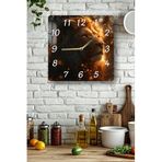 kutuTR Aslan Temalı Temperli Cam Kare Saat 33x33 cm Ebadında UV Baskı - KCS051