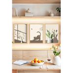 Kututr Bitki Ve Gölge Temalı Çerçeve Görünümlü 3’Lü Tablo Seti 13X17 21X30 30X40 Cm Crvs1096,Çerçevesiz Crvs1096 30 X 40