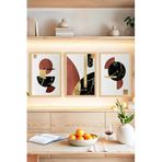 Kututr Bitkisel Modern Desenli 3'Lü Çerçeve Görünümlü Tablo Seti Crvs1130,Çerçevesiz Crvs1130 30 X 40