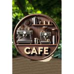 Kututr Cafe Temalı Uv Baskılı 3D Gürünümlü Mdf Duvar Süsü Dt062,Dt062 20 X