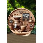 Kututr Coffee Time Temalı Uv Baskılı 3D Gürünümlü Mdf Duvar Süsü – Dt075,Dt075 33 X
