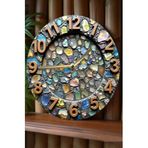 kutuTR Dekoratif Opal Taş Desenli 3D Görünümlü MDF Duvar Saati (33 cm) sdw291