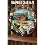 kutuTR Dekoratif Şık Tasarım 3D Görünümlü Temperli Cam Saat – 33 cm CSDW049
