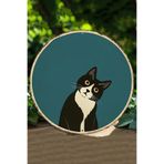 kutuTR Dekoratif Siyah-Beyaz Kedi Figürlü MDF Duvar Süsü, 8692016082525