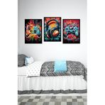 Kututr Dekorize Gamer Mdf 3 Parça Mm Çerçeve Görünümlü Bohem Tablo 3010,Renkli 13 X 17