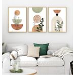 KutuTR Dekorize MDF 3 Parça Bohem Tablo 30 x 40 cm Renkli Çerçeve Görünümlü Modern Tasarım