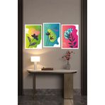 Kututr Dekorize Mdf 3 Parça Mm Çerçeve Görünümlü Bohem Tablo 3027,Yeşil 13 X 17
