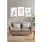 Kututr Dekorize Mdf 3 Parça Mm Çerçeve Görünümlü Tablo 3011,Renkli 30 X 40