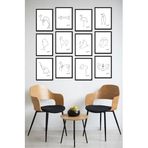 Kututr Dekorize Mdf Tablo Seti 12 Parça Salon Oturma Odası İçin Duvar Dekoru Çerçeve Görünümlü Onk Seri,Onk 1009 30 X 40