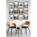 Kututr Dekorize Mdf Tablo Seti 12 Parça Salon Oturma Odası İçin Duvar Dekoru Çerçeve Görünümlü Onk Seri,Onk 1013 30 X 40