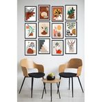 Kututr Dekorize Mdf Tablo Seti 12 Parça Salon Oturma Odası İçin Duvar Dekoru Çerçeve Görünümlü Onk Seri,Onk 1019 30 X 40