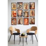Kututr Dekorize Mdf Tablo Seti 12 Parça Salon Oturma Odası İçin Duvar Dekoru Çerçeve Görünümlü Onk Seri,Onk 1022 30 X 40