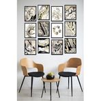 Kututr Dekorize Mdf Tablo Seti 12 Parça Salon Oturma Odası İçin Duvar Dekoru Çerçeve Görünümlü Onk Seri,Onk 1023 30 X 40