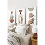 KutuTR Dekorize Mdf Tablo Seti 3 Parça 3 mm - Çerçeveli Salon Oturma Odası Için Bohem Beyaz CRV3018 - 32 x 42
