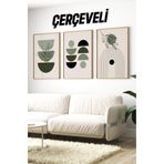 Kututr Dekorize Mdf Tablo Seti 3 Parça Mm Çerçeveli Salon Oturma Odası Için Duvar Dekoru 3019,Çerçeve 3019 23 X 32