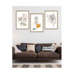 Kututr Dekorize Mdf Tablo Seti 3 Parça Mm Çiçekli Salon Oturma Yatak Odası Için Duvar Dekoru 3033,Renkli 30 X 40
