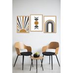 Kututr Dekorize Mdf Tablo Seti 3 Parça Mm Salon Oturma Odası Için Bohem Duvar Dekoru 3041,Siyah Beyaz 21 X 30