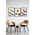 Kututr Dekorize Mdf Tablo Seti 3 Parça Mm Salon Oturma Odası Için Bohem Duvar Dekoru 3044,Siyah Beyaz 21 X 30