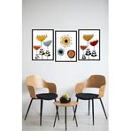 Kututr Dekorize Mdf Tablo Seti 3 Parça Mm Salon Oturma Odası Için Bohem Duvar Dekoru 3044,Siyah Beyaz 30 X 40