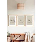 Kututr Dekorize Mdf Tablo Seti 3 Parça Mm Salon Oturma Odası Için Bohem Duvar Dekoru 3046,Çok Renkli 21 X 30