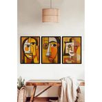 Kututr Dekorize Mdf Tablo Seti 3 Parça Mm Salon Oturma Odası Için Bohem Duvar Dekoru 3049,Çok Renkli 30 X 40
