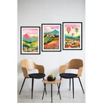 Kututr Dekorize Mdf Tablo Seti 3 Parça Mm Salon Oturma Odası Için Bohem Duvar Dekoru 3054,Çok Renkli 21 X 30