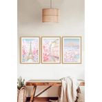 Kututr Dekorize Mdf Tablo Seti 3 Parça Mm Salon Ve Oturma Odası İçin Çerçeve Görünümlü Duvar Dekoru 3067,Çok Renkli 21 X 30