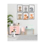 Kututr Dekorize Mdf Tablo Seti 6 Parça 3 Mm Hayvanlar Salon Oturma Yatak Odası Için Duvar Dekoru,Renkli 13 X 17