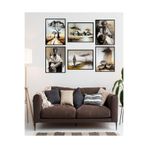 Kututr Dekorize Mdf Tablo Seti 6 Parça 3 Mm Salon Oturma Yatak Odası Için Duvar Dekoru,Renkli 21 X 30