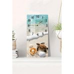 kutuTR Deniz Kaplumbağası ve Kabuk Temalı Temperli Cam Duvar Saati 30X60 cm HD UV Baskı, USD063