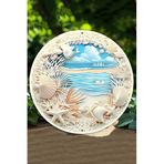 Kututr Deniz Manzaralı Uv Baskı 3D Gürünümlü Mdf Duvar Süsü – 33X33 Cm & 20X20 Dt159,Ahşap Dt159 33 X