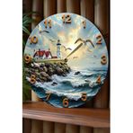 Kututr Deniz Manzarasının Huzurunu Evinize Taşıyın! Mdf Duvar Saati – 33X33 Cm Sdw375,Ahşap Saat375 33 X
