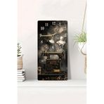 kutuTR Dikiş Makinesi Desenli UV Baskı Sessiz MDF Duvar Saati 30x60 cm, USD027