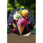 Kututr Dondurma Konseptli Uv Baskılı 3D Gürünümlü Mdf Duvar Süsü – 33X33 Cm & 20X20 Dt134,Ahşap Dt134 33 X