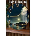 Kututr Dünya & Uzay Manzaralı 3D Görünümlü Temperli Cam Saat – 33 Cm Csdw414,Csdw414 X