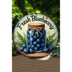 Kututr Fresh Blueberry Temalı Uv Baskı 3D Gürünümlü Mdf Duvar Süsü – 33X33 Cm & 20X20 Dt200,Ahşap Dt200 20 X