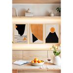 Kututr Geometrik Soyut Sanat Desenli 3’Lü Çerçeve Görünümlü Tablo Seti Crvs1146,Çerçevesiz Crvs1146 30 X 40