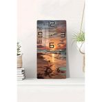 Kututr Gün Batımı Ve Deniz Yıldızı Temalı Temperli Cam Duvar Saati – 30X60 Cm Hd Uv Baskı– Cusd061,Cusd061 30 X 60