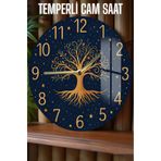 Kututr Hayat Ağacı Tasarımlı Temperli Cam Duvar Saati – 33 Cm Csdw444,Csdw444 X