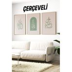 Kututr Hayya Ale’S Salâh Ve Ale’L Felâh Yazılı 3’Lü İslami Çerçeveli Tablo Seti Crv1193,Çerçeveli Crv1193 42 X 62
