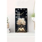 kutuTR Işık Ağacı Temalı Temperli Cam Tablo Saat 30x60 cm UV Baskı, USD146