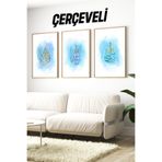 Kututr İslami Hat Yazılı 3’Lü Çerçeveli Tablo Seti Crv1218,Çerçeveli Crv1218 32 X 42