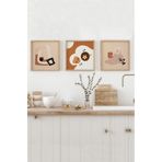 Kututr Kahve & Tatlı Temalı 3’Lü Tablo Seti | Modern Stil Uv Baskı – Mdf Ahşap Çerçeve Kr4047,Çerçeveli Kr4047 32 X