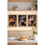 Kututr Kahve Temalı 3'Lü Mdf Çerçeve Görünümlü Tablo Seti 13X17 | 21X30 30X40 Cm Crvs1014,Crvs1014 13 X 17