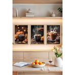 Kututr Kahve Temalı 3'Lü Mdf Çerçeve Görünümlü Tablo Seti 13X17 | 21X30 30X40 Cm Crvs1014,Crvs1014 21 X 30
