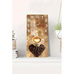 kutuTR Kalpli Latte Kahve Temalı Temperli Cam Tablo Saat 30x60 cm UV Baskı, USD139