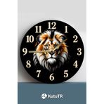 Kututr Mdf Duvar Saati Dekoratif Aslan Figürlü – 33X33 Cm Sdw404,Ahşap Saat Sdw404 33 X